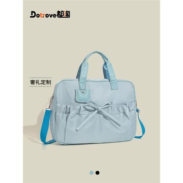 都淘原創芭蕾風蝴蝶結筆記本電腦包女高級感大容量通勤手提托特包