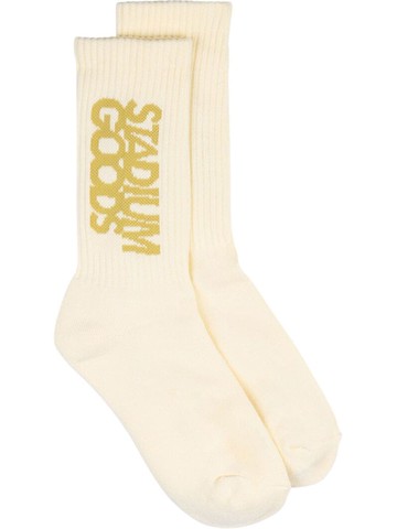 STADIUM GOODS® - logo "Champagne" crew socks - unisex - Cotton - L - Neutrals