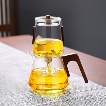 磁吸自動泡茶器家用頂飄逸壺公道杯耐高溫家用高硼硅玻璃茶具