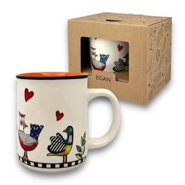 義大利EGAN- 插畫咕咕鳥系列 馬克杯 橙色 350ML