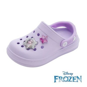 【Disney 迪士尼】冰雪奇緣 童鞋 電燈園丁鞋 輕量 穿脫方便 台灣製 紫(FNKG51417)