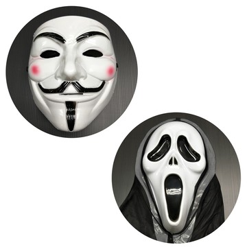 【摩達客】萬聖節派對-整人派對超狂面具兩入組(V怪客+驚聲尖叫面具)V怪客+驚聲尖叫面具-