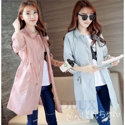 トレンチコート レディース スプリングコート 薄手 夏 ロング丈 Uvカット ライトアウター サマージャケット 通販 Lineポイント最大get Lineショッピング