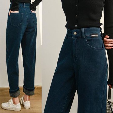 (免運)哈倫牛仔褲女春秋季2026年新款復古高腰顯瘦小個子寬松蘿卜老爹褲