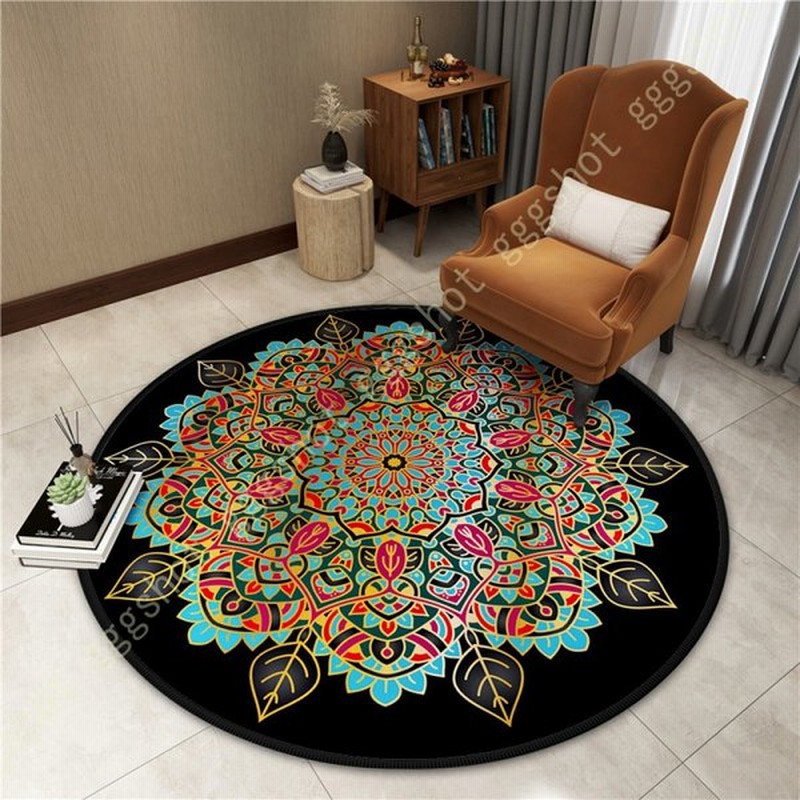 北欧風 民族風 チェアマット フラワー ラグ センターラグ 円形 おしゃれ 滑り止め付 丸型 ラグマット カーペット リビングマット センターカーペット 短毛ラグ 通販 Lineポイント最大0 5 Get Lineショッピング