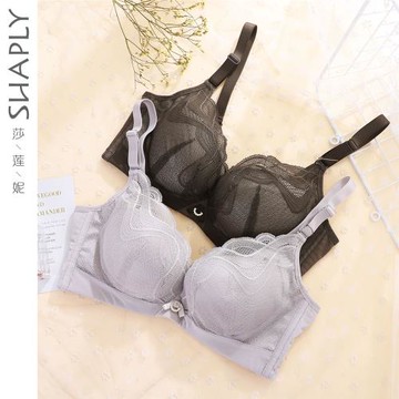 莎蓮妮專柜新品調整型小胸中厚文胸性感聚攏蕾絲女士內衣記憶鋼圈