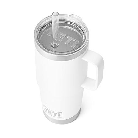 YETI Rambler 25 oz Straw Mug, Vacuum Insulated, Stainless Steel, White並行輸入