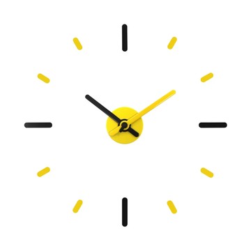 Ontime 壁貼掛鐘 DIY 56cm 安裝容易 靜音掃秒機芯  黃黑色