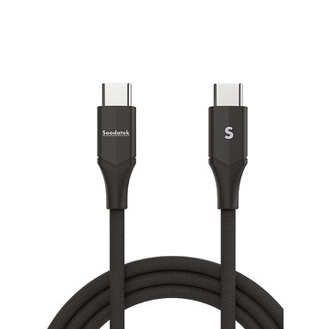 SOODATEK Type C to Type C V型鋁殼高彈絲編織線 2M