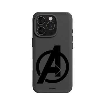 iPhone 16 Pro SolidX 黑 - 迪士尼-漫威 Marvel - 漫威Logo-復仇者聯盟 黑色標誌