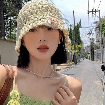 🌞編織漁夫帽女夏季鏤空透氣遮陽防晒水桶帽韓版百搭顯臉小帽子ins優質