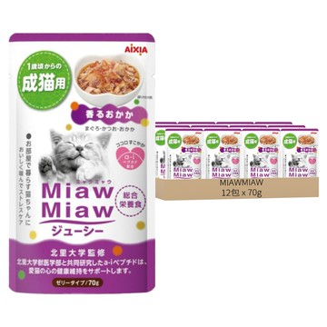 MIAWMIAW 妙喵主食軟包  鰹魚 + 柴魚  70g  12包