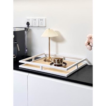 (免運)玄關收納托盤家用桌面下午茶點心盤展示盤現代長方形酒店商務托盤