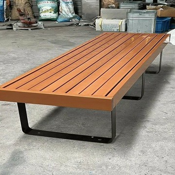 ??快速出貨?? 公司貨 公園椅戶外長椅座椅塑木鐵藝防腐木菠蘿格椅子鋼板腳椅定制款