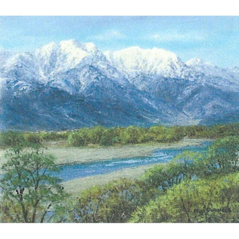 絵画 インテリア アート 小川久雄 富士山 桜 富士河口湖 F6号