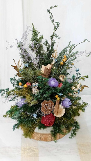 永生松柏聖誕桌花 永生乾燥花教師節感恩聖誕節樹七夕情人節花束