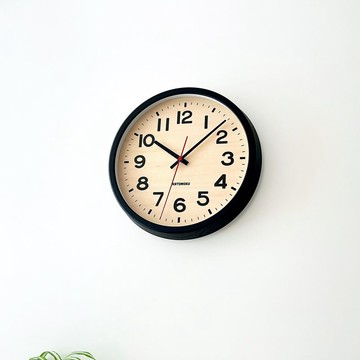 KATOMOKU muku clock 15 梣樹 黑色 (km-107BK)  掛鐘 日本製造