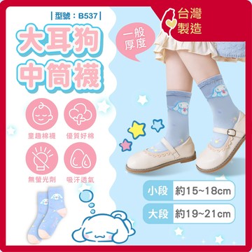 大耳狗正版授權兒童襪【台灣製+發票】型號:B537/中筒襪/童襪/休閒襪/棉襪【FAV】