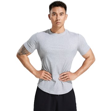 2023新款男士健身訓練跑步運動休閒直條紋短袖t恤男