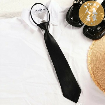 領帶 領巾 領結 jk黑色領帶領結女學生學院風襯衫韓版男生拉鍊式免打款女士裝飾潮