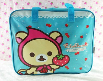 【震撼精品百貨】Rilakkuma San-X 拉拉熊懶懶熊~San-X 防水手提袋/收納袋-草莓#13020