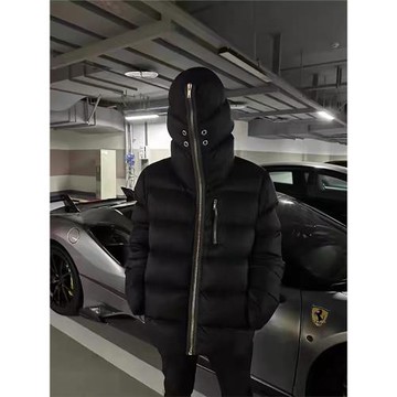 來自街頭冬季新款拉鏈連帽蒙面小眾情侶羽絨棉服面包服外套棉衣男