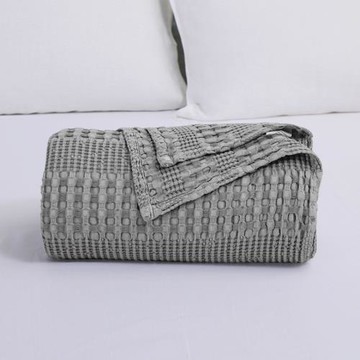 跨境ins風竹纖維全棉華夫格毯子午睡毯鋪床沙發用多功能毯批發