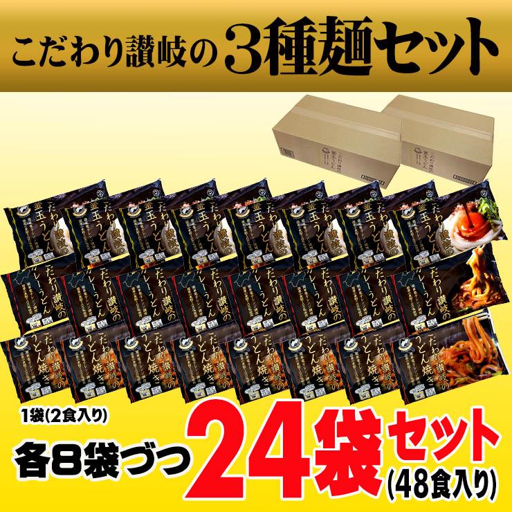 約2分30秒で出来上がり 讃岐 釜玉 カレー 焼きうどん 3種麺セット 48人前 こしのある！ ゆで ソフト麺 うどん 讃岐うどん さぬきうどん