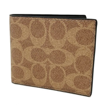 COACH 男款C LOGO6卡照片證件短夾(新款/焦糖)