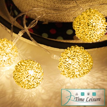Time Leisure鐵藝LED派對佈置耶誕聖誕燈飾燈串(金屬球/暖白/2.5M)