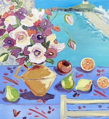 我的心去 布面油畫 野獸派藝術 海景 抽像風景 馬蒂斯靈感 牆壁裝