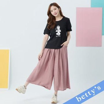 betty’s貝蒂思　鬆緊腰頭寬版長褲(珊瑚粉)