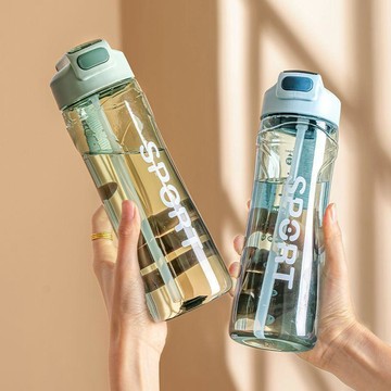 雨菲|免運 水杯 水壺 運動水杯 杯子 旭斌優選吸管杯子創意清新簡約韓版帶提繩便攜學生運動戶外塑料杯