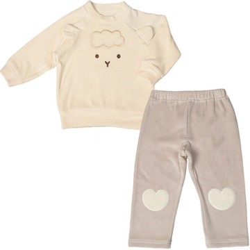 akachan honpo - 長袖軟綿彈性家居服-象牙白色