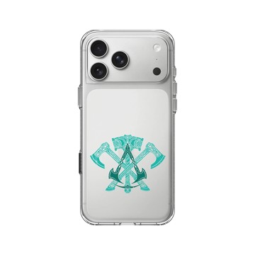 iPhone 17 Pro Max Clear Case（相機按鈕） 透明 - Assassin's Creed - Valhalla - Mjolnir & Double Axes