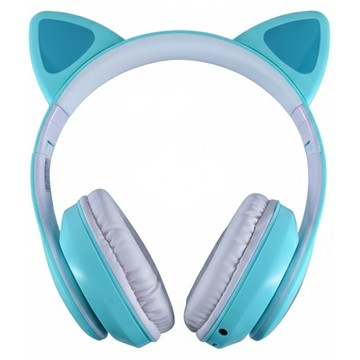 Goodtek 頭戴式貓耳藍芽耳機 BT389 RGB燈光 藍牙5.0 TF卡 可折疊  綠色