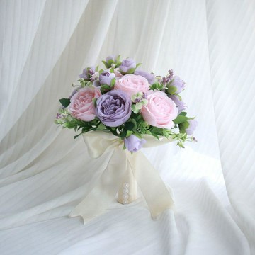 🌷仿真花束🌷新娘婚禮手捧花結婚領證出嫁仿真花玫瑰花婚紗攝影旅拍道具裝飾母親節 教師節 情人節 生日禮物 永生花 仿真