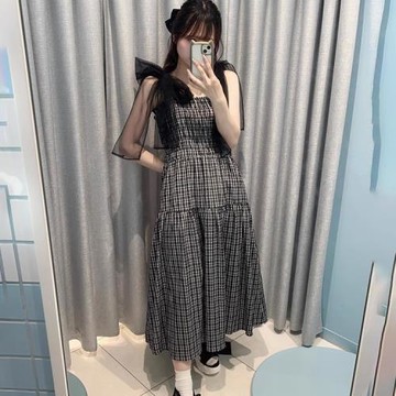 OL0403 周末梨香 褶飾吊帶連衣裙  25春夏 女