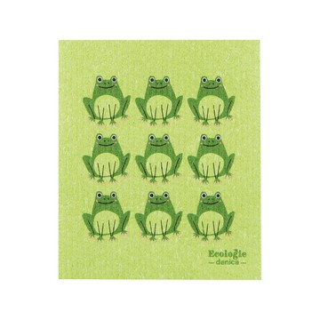 DANICA 加拿大 Ecologie瑞典環保抹布(微笑青蛙) / 洗碗布 廚房抹布 擦拭布 環保材質抹布 可機洗 洗碗機可洗
