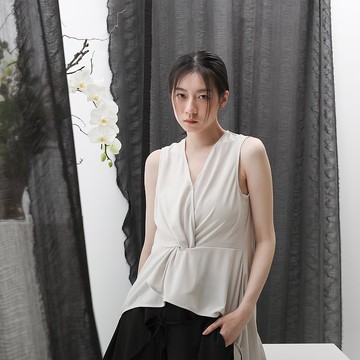 台北時裝週限定款/Jing_敬・扭結上衣_23SF005_灰