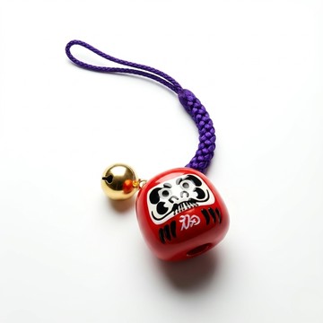 【日本大門屋】許願達摩  吊飾 | 紅『招財納福』七福神