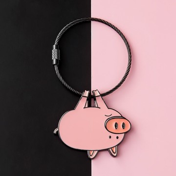 束手就擒卡通公仔鋼絲繩鑰匙扣圈環掛件男女創意個性可愛包包掛飾