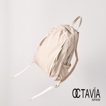 OCTAVIA 8 - 輕量主義 I 防潑水簡約牛津布後背包 - 杏白色