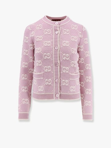 Wool bouclé jacquard cardigan - GUCCI - gender_Woman