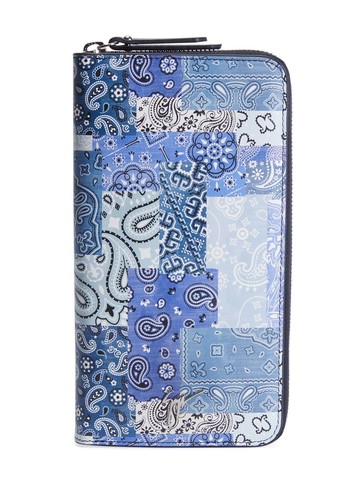Giuseppe Zanotti - bandana-print zip-around wallet - men - Leather - One Size - Blue