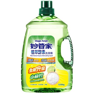 [箱購]妙管家植萃酵素洗潔精3200g克 x 4Bottle瓶
