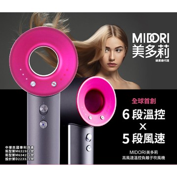 【MIDORI】高風速溫控負離子吹風機(MDR-1420PK)經典灰