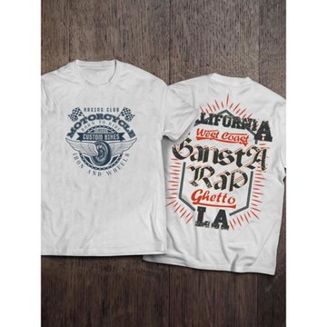 美式復古機車阿美咔嘰古著硬漢tee重磅加厚純棉圓領懷舊男短袖T恤