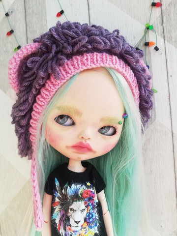 布萊斯娃娃鉤針頭盔獅子