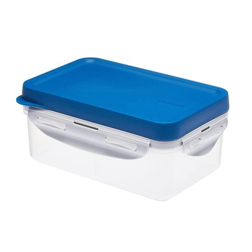 LocknLock 樂扣樂扣 Togo 三格方形PP保鮮盒 藍色  1組  保鮮盒1入 + 分格盒1入 + 迷你醬料盒1入 + 密封隔板1入 + 刀子1入 + 叉勺1入 + 上蓋1入